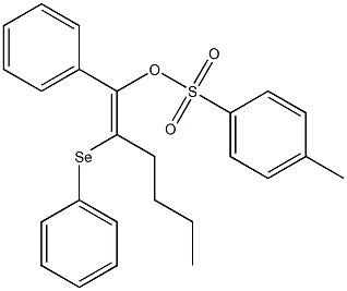 p-Toluenesulfonic acid (E)-1-phenyl-2-(phenylseleno)-1-hexenyl ester 结构式