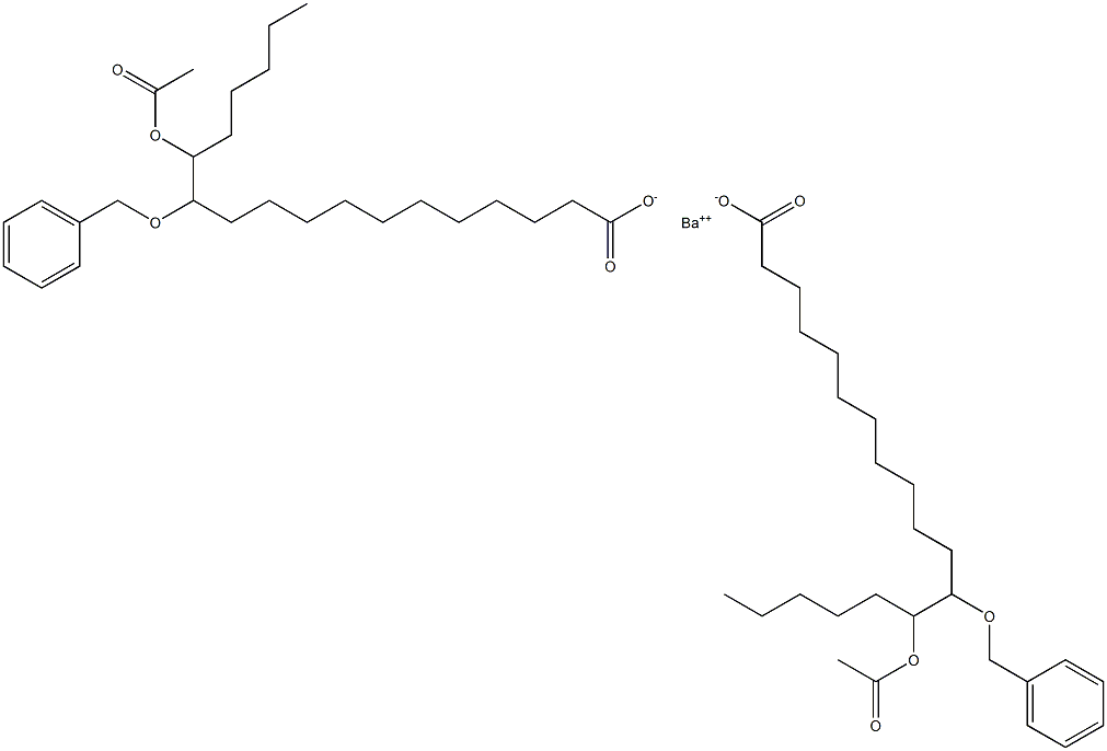 Bis(12-benzyloxy-13-acetyloxystearic acid)barium salt 结构式