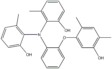 N,N-Bis(2-hydroxy-6-methylphenyl)-2-(5-hydroxy-2,4-dimethylphenoxy)benzenamine 结构式