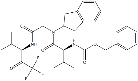 (2S)-2-[(Benzyloxy)carbonylamino]-N-[(2,3-dihydro-1H-inden)-2-yl]-N-[[[(R)-1-(trifluoroacetyl)-2-methylpropyl]carbamoyl]methyl]-3-methylbutanamide 结构式