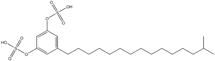 5-(14-Methylpentadecyl)resorcinol 1,3-bissulfuric acid 结构式