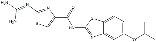 2-(Diaminomethyleneamino)-N-(5-isopropyloxy-2-benzothiazolyl)thiazole-4-carboxamide 结构式