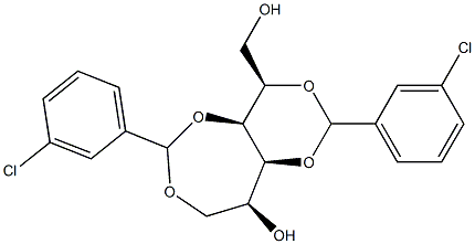 2-O,4-O:3-O,6-O-Bis(3-chlorobenzylidene)-L-glucitol 结构式