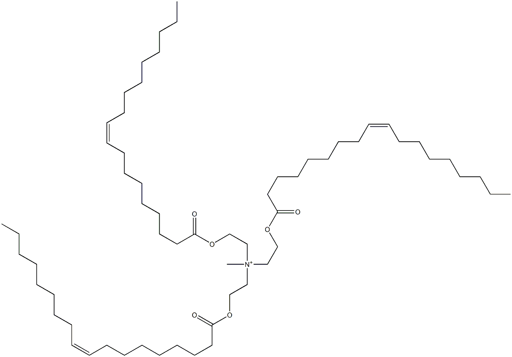 N-Methyl-2-[[(Z)-1-oxo-9-octadecenyl]oxy]-N,N-bis[2-[[(Z)-1-oxo-9-octadecenyl]oxy]ethyl]ethanaminium 结构式