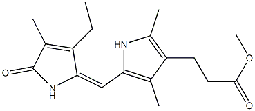 2,4-Dimethyl-5-[(2,5-dihydro-3-ethyl-4-methyl-5-oxo-1H-pyrrole-2-ylidene)methyl]-1H-pyrrole-3-propionic acid methyl ester 结构式