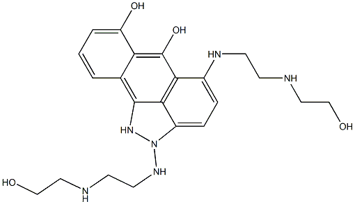1,2-Dihydro-2,5-bis[2-(2-hydroxyethylamino)ethylamino]anthra[1,9-cd]pyrazole-6,7-diol 结构式