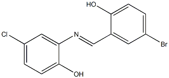 N-(2-Hydroxy-5-chlorophenyl)(2-hydroxy-5-bromophenyl)methanimine 结构式