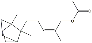 Acetic acid (2Z)-5-(2,3-dimethyltricyclo[2.2.1.02,6]hept-3-yl)-2-methyl-2-pentenyl ester 结构式