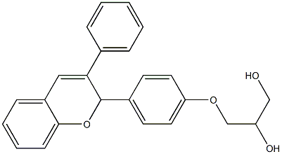 2-[4-(2,3-Dihydroxypropoxy)phenyl]-3-phenyl-2H-1-benzopyran 结构式