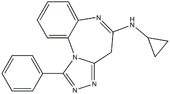 1-Phenyl-5-(cyclopropylamino)-4H-[1,2,4]triazolo[4,3-a][1,5]benzodiazepine 结构式