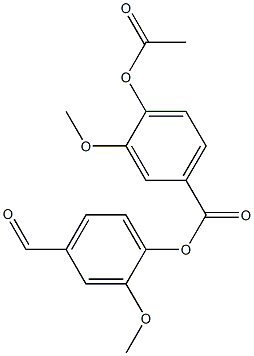 4-Acetoxy-3-methoxybenzoic acid (4-formyl-2-methoxyphenyl) ester 结构式