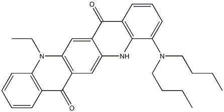 4-(Dibutylamino)-12-ethyl-5,12-dihydroquino[2,3-b]acridine-7,14-dione 结构式