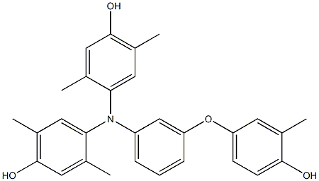 N,N-Bis(4-hydroxy-2,5-dimethylphenyl)-3-(4-hydroxy-3-methylphenoxy)benzenamine 结构式