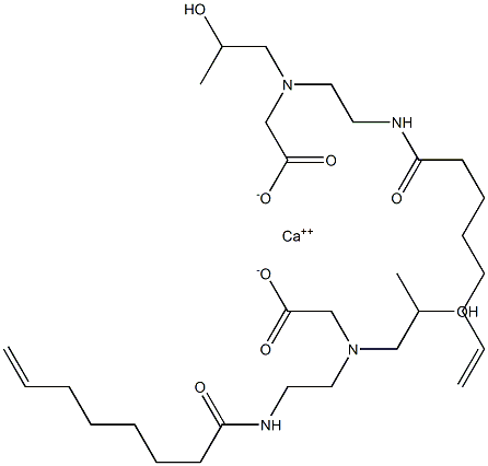 Bis[N-(2-hydroxypropyl)-N-[2-(7-octenoylamino)ethyl]aminoacetic acid]calcium salt 结构式