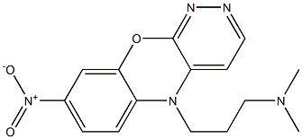 5-(3-Dimethylaminopropyl)-8-nitro-5H-pyridazino[3,4-b][1,4]benzoxazine 结构式