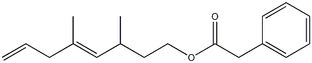 Phenylacetic acid 3,5-dimethyl-4,7-octadienyl ester 结构式