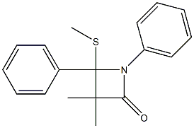 3,3-Dimethyl-4-(methylthio)-1,4-diphenylazetidin-2-one 结构式