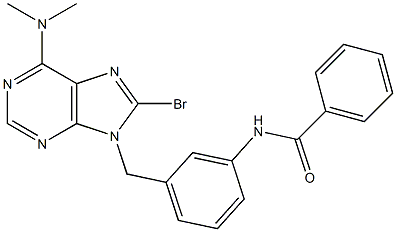 6-Dimethylamino-8-bromo-9-(3-benzoylaminobenzyl)-9H-purine 结构式