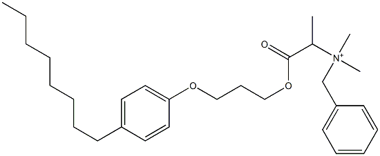 N,N-Dimethyl-N-benzyl-N-[1-[[3-(4-octylphenyloxy)propyl]oxycarbonyl]ethyl]aminium 结构式