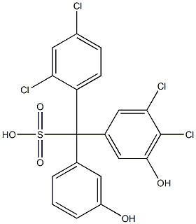 (2,4-Dichlorophenyl)(3,4-dichloro-5-hydroxyphenyl)(3-hydroxyphenyl)methanesulfonic acid 结构式