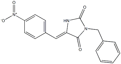 3-Benzyl-5-(4-nitrobenzylidene)imidazolidine-2,4-dione 结构式