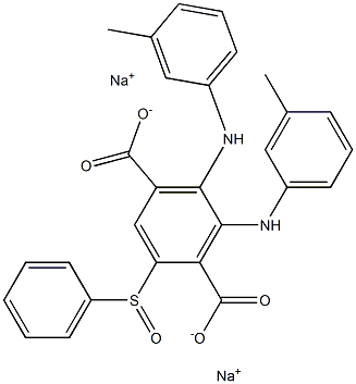 2-(Phenylsulfinyl)-5,6-di(m-toluidino)terephthalic acid disodium salt 结构式