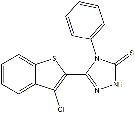 3-(3-Chlorobenzo[b]thiophen-2-yl)-4-phenyl-1H-1,2,4-triazole-5(4H)-thione 结构式