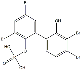 Phosphoric acid dihydrogen 3,3',4',5-tetrabromo-2'-hydroxy-2-biphenylyl ester 结构式