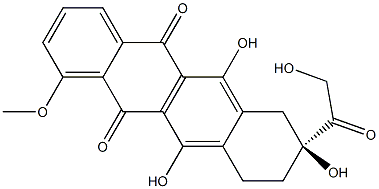 (8S)-8-Glycoloyl-6,8,11-trihydroxy-7,8,9,10-tetrahydro-1-methoxynaphthacene-5,12-dione 结构式