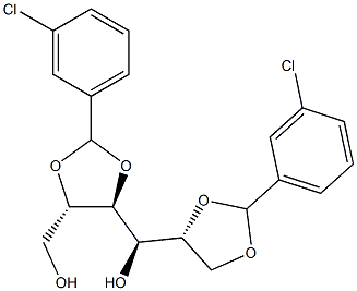 2-O,3-O:5-O,6-O-Bis(3-chlorobenzylidene)-D-glucitol 结构式