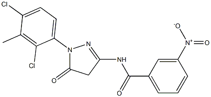 1-(2,4-Dichloro-3-methylphenyl)-3-(3-nitrobenzoylamino)-5(4H)-pyrazolone 结构式