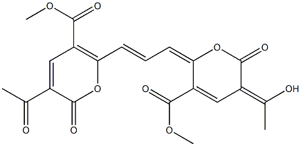 3-Acetyl-2-oxo-6-[3-[[3-(1-hydroxyethylidene)-5-(methoxycarbonyl)-3,6-dihydro-2-oxo-2H-pyran]-6-ylidene]-1-propenyl]-2H-pyran-5-carboxylic acid methyl ester 结构式