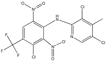 3,5-Dichloro-4-methyl-N-(3-chloro-4-trifluoromethyl-2,6-dinitrophenyl)pyridin-2-amine 结构式