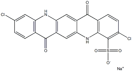 3,10-Dichloro-5,7,12,14-tetrahydro-7,14-dioxoquino[2,3-b]acridine-4-sulfonic acid sodium salt 结构式