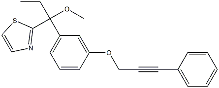 2-[1-Methoxy-1-[3-(3-phenyl-2-propynyloxy)phenyl]propyl]thiazole 结构式