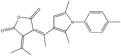 3,4-Dihydro-3-isopropylidene-4-[1-(2,5-dimethyl-1-p-tolyl-1H-pyrrol-3-yl)ethylidene]furan-2,5-dione 结构式