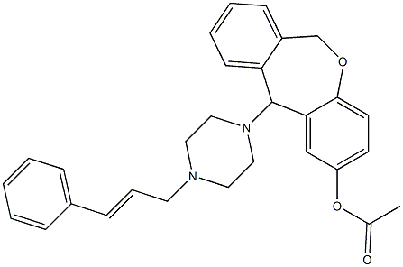 Acetic acid [11-(4-cinnamyl-1-piperazinyl)-6,11-dihydrodibenz[b,e]oxepin]-2-yl ester 结构式