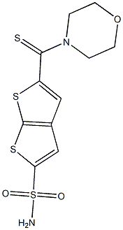 5-[Thiomorpholinomethyl]thieno[2,3-b]thiophene-2-sulfonamide 结构式