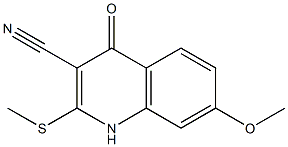 1,4-Dihydro-7-methoxy-2-methylthio-4-oxoquinoline-3-carbonitrile 结构式
