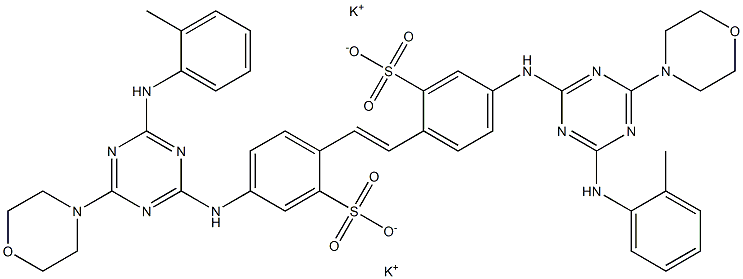 4,4'-Bis[4-morpholino-6-(o-toluidino)-1,3,5-triazin-2-ylamino]-2,2'-stilbenedisulfonic acid dipotassium salt 结构式