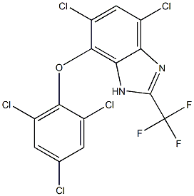 4,6-Dichloro-7-(2,4,6-trichlorophenoxy)-2-trifluoromethyl-1H-benzimidazole 结构式