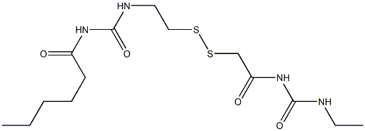 1-Hexanoyl-3-[2-[[(3-ethylureido)carbonylmethyl]dithio]ethyl]urea 结构式