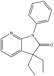 1,3-Dihydro-3,3-diethyl-1-phenyl-2H-pyrrolo[2,3-b]pyridin-2-one 结构式