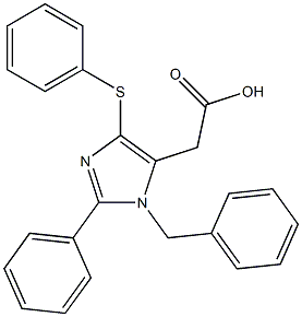 2-Phenyl-1-benzyl-4-phenylthio-1H-imidazole-5-acetic acid 结构式