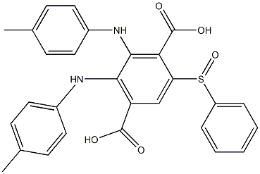 2-(Phenylsulfinyl)-5,6-di(p-toluidino)terephthalic acid 结构式
