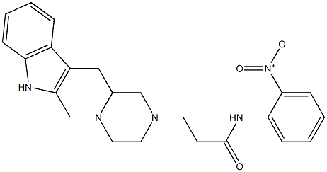 3,4,6,7,12,12a-Hexahydro-N-(2-nitrophenyl)pyrazino[1',2':1,6]pyrido[3,4-b]indole-2(1H)-propanamide 结构式