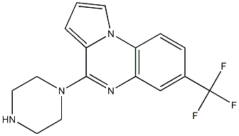 7-Trifluoromethyl-4-(1-piperazinyl)pyrrolo[1,2-a]quinoxaline 结构式