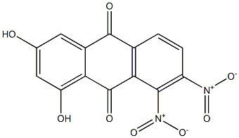 1,3-Dihydroxy-7,8-dinitroanthraquinone 结构式