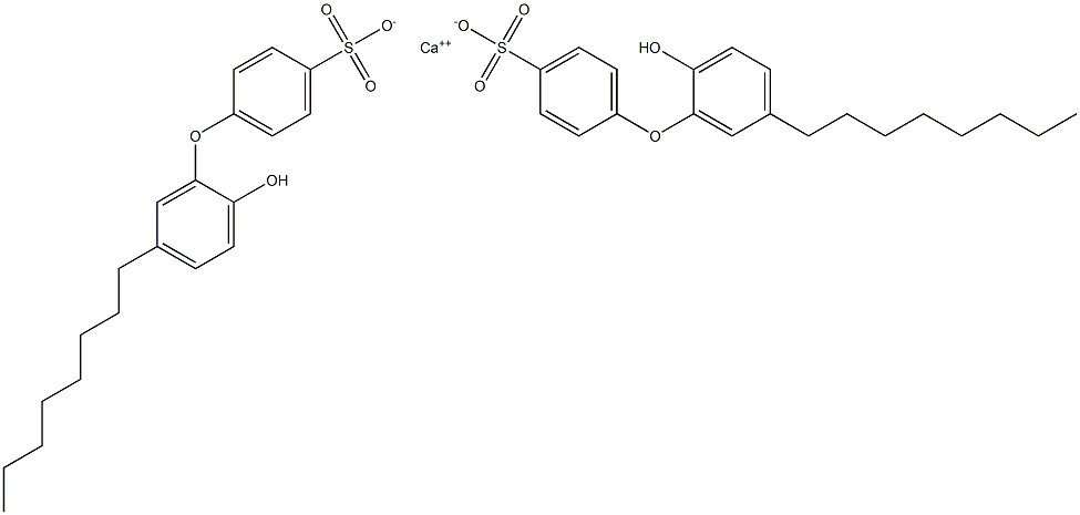 Bis(2'-hydroxy-5'-octyl[oxybisbenzene]-4-sulfonic acid)calcium salt 结构式