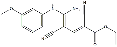 5-Amino-2,4-dicyano-5-(3-methoxyanilino)-2,4-pentadienoic acid ethyl ester 结构式